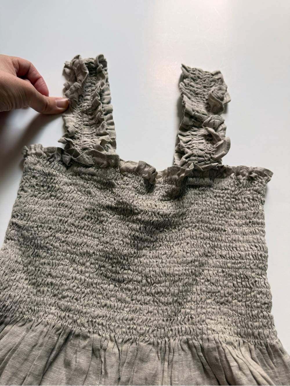 Quince 100% European Linen Smocked Midi Dress size S Small NWOT - Picture 7 of 12